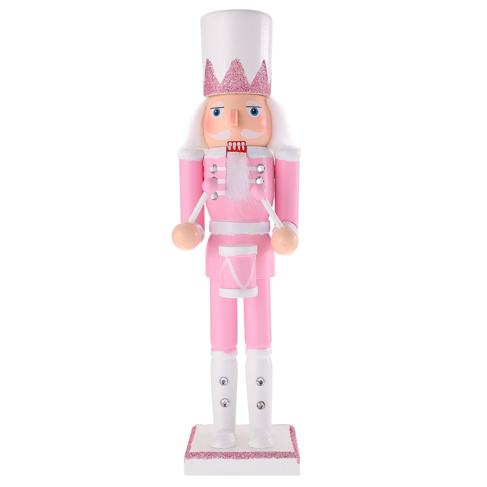 Pink Nutcracker Figure Christmas Decoration - 12 Inch Glitter Soldier for Festival Party Xmas Gifts (Swordsmen)