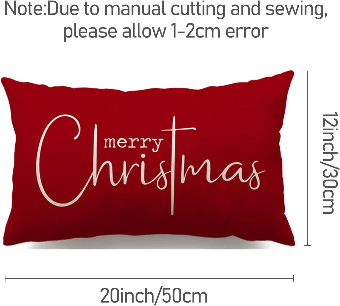 Christmas Throw Pillow Covers 12x20 Inch Set of 2 Merry Christmas Farmhouse Decorations Believe Holiday Decor Throw Cushion Case for Home Couch