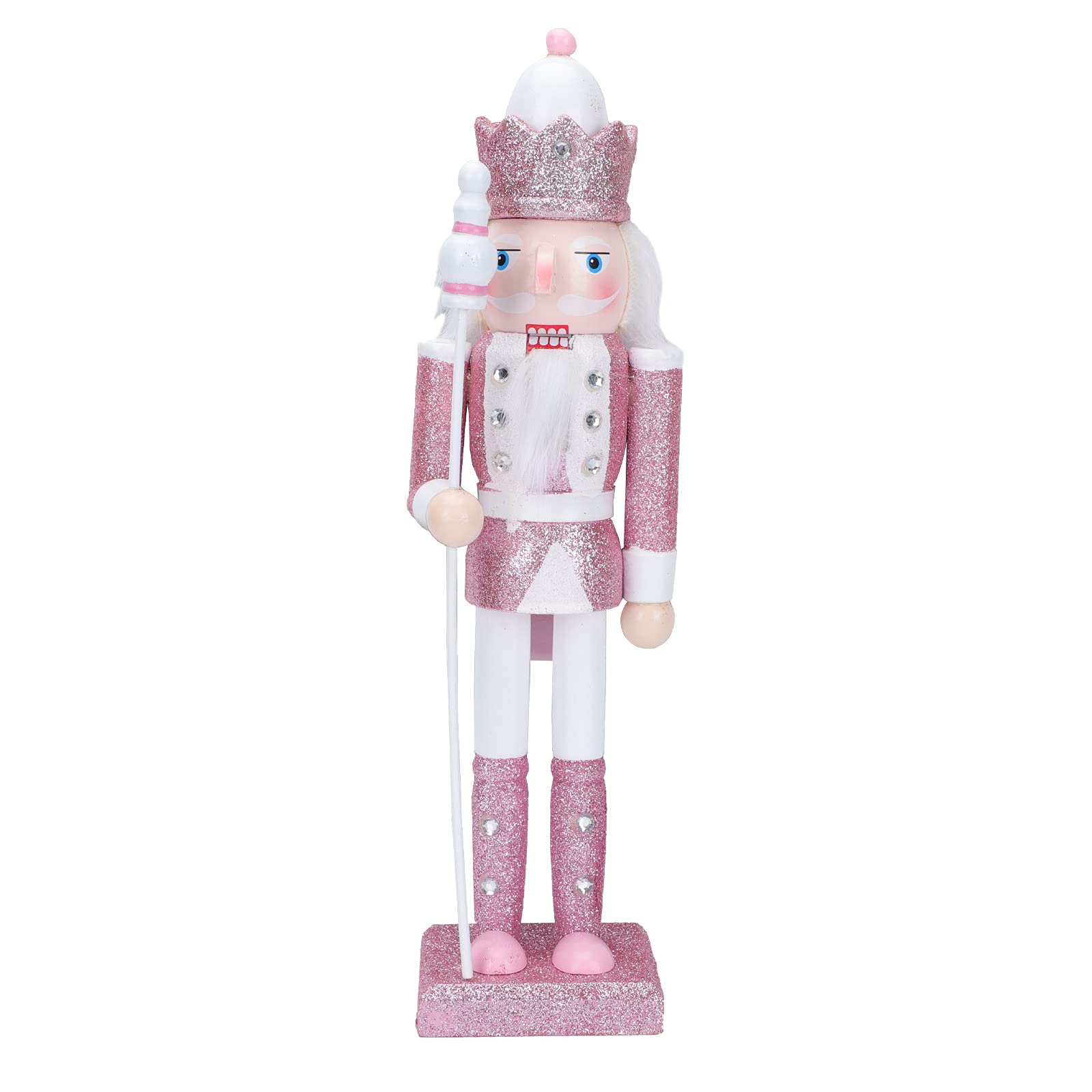 Pink Nutcracker Figure Christmas Decoration - 12 Inch Glitter Soldier for Festival Party Xmas Gifts (Swordsmen)