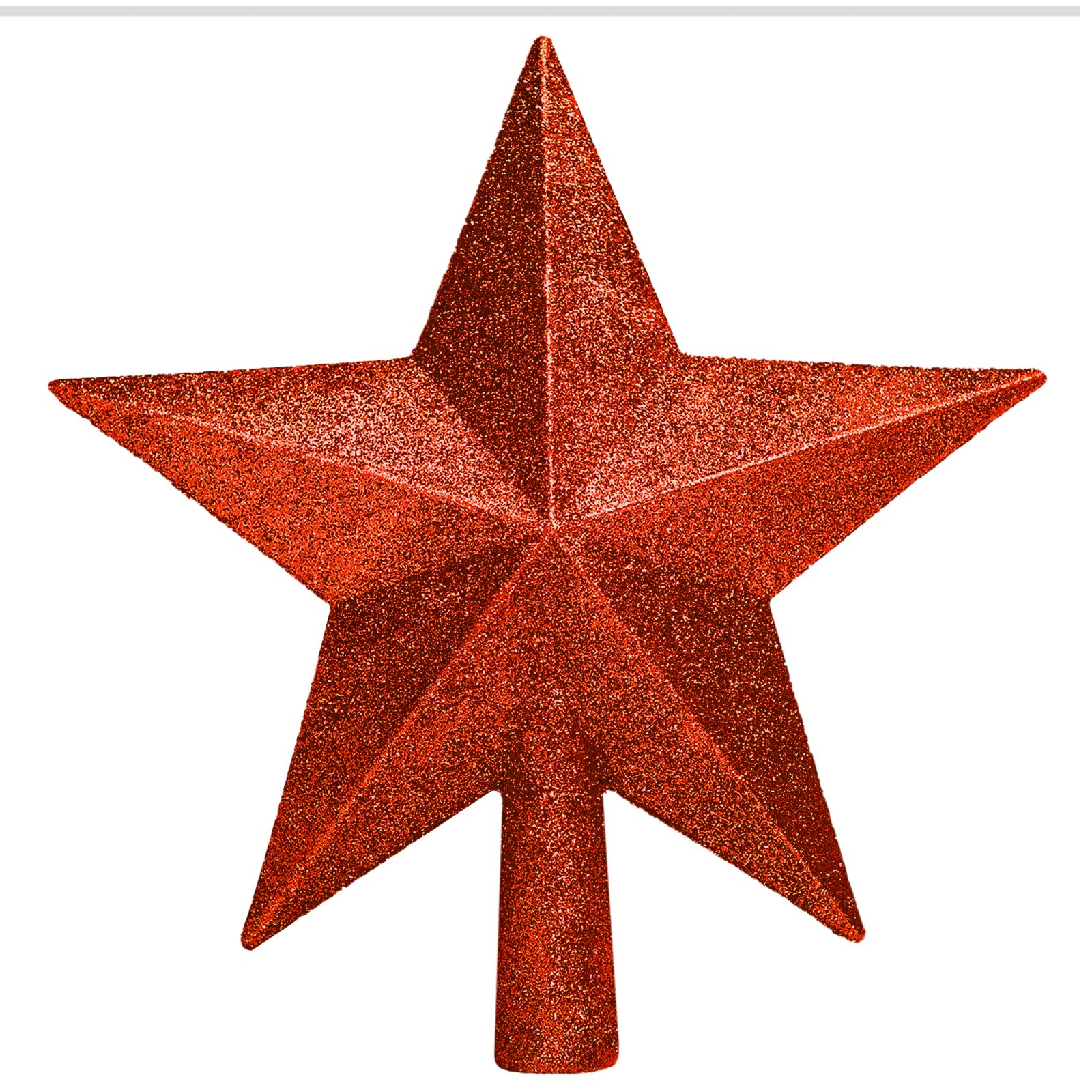 Glitter Christmas Star Tree Topper for Holiday Decorations, Christmas Tree Decoration for Holiday Ornament and Home Decor, Shatterproof Tree Toppers for Party Indoor ＆ Outdoor-Gold 8 inch