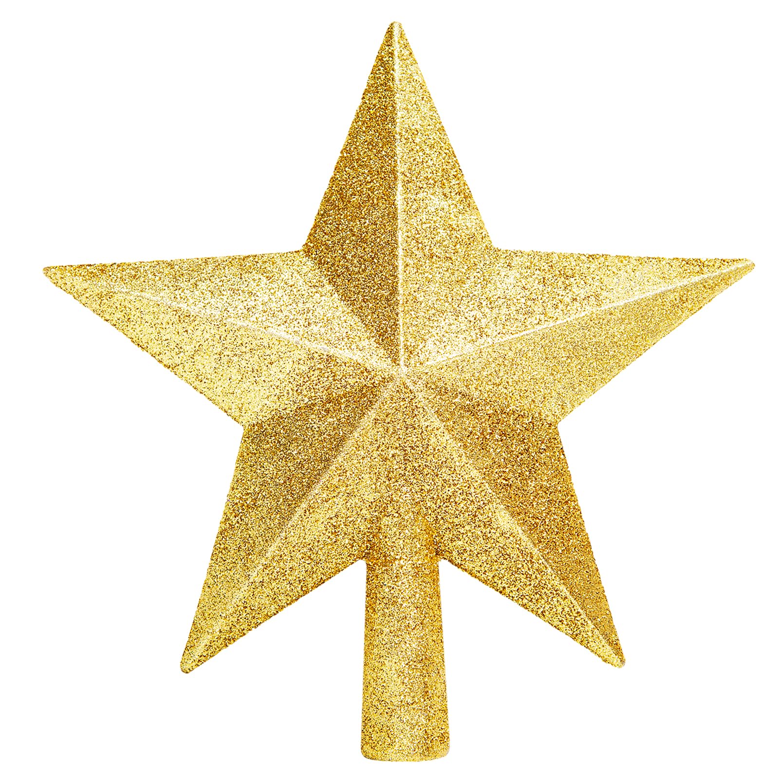 Glitter Christmas Star Tree Topper for Holiday Decorations, Christmas Tree Decoration for Holiday Ornament and Home Decor, Shatterproof Tree Toppers for Party Indoor ＆ Outdoor-Gold 8 inch