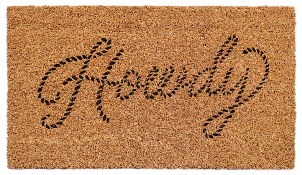 KAF Home Holiday Coir Doormat with Heavy-Duty, Weather Resistant, Non-Slip PVC Backing | 17 by 30 Inches, 0.6 Inch Pile Height | Perfect for Indoor and Outdoor Use (Joy Wreath)