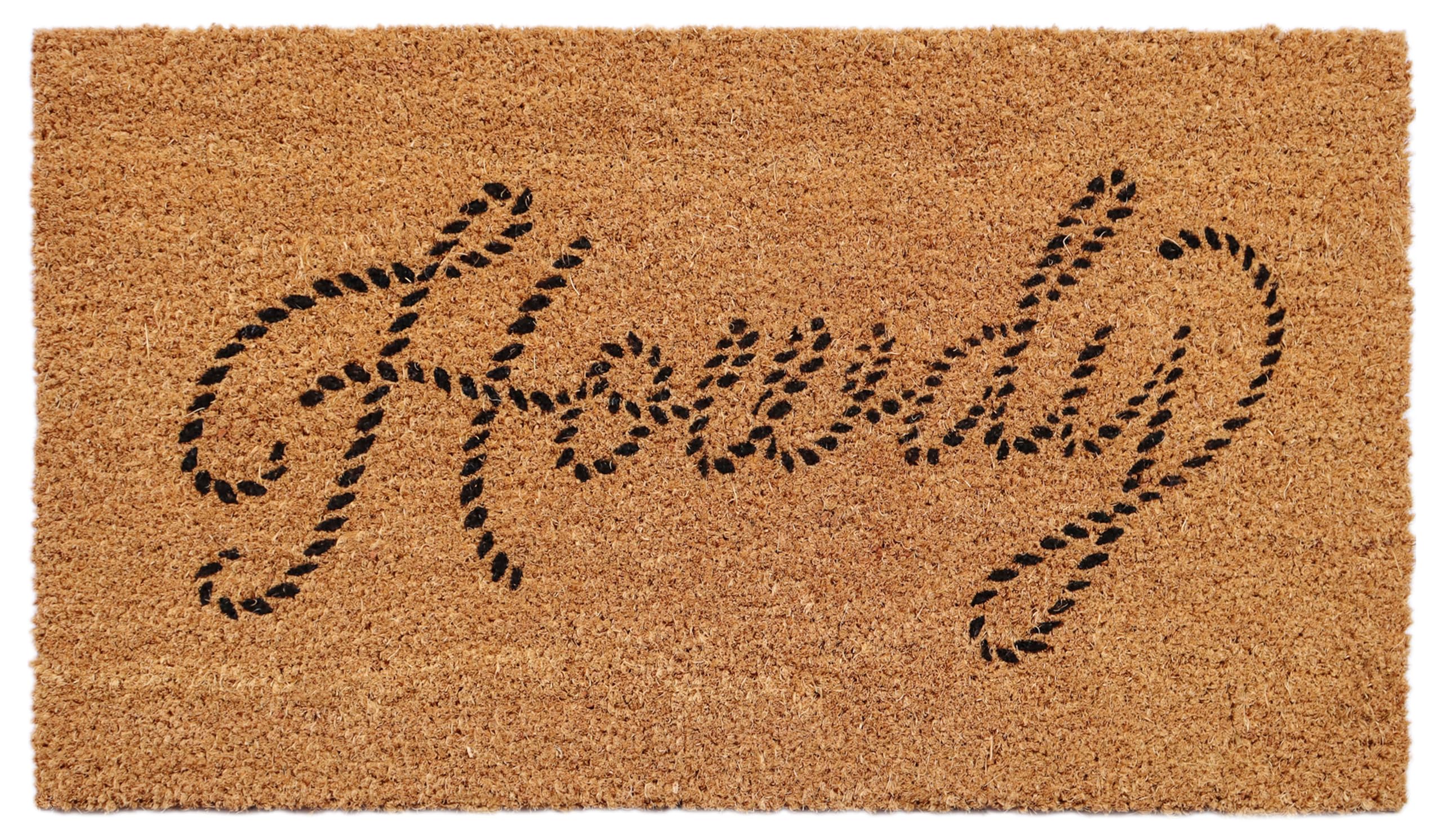 KAF Home Holiday Coir Doormat with Heavy-Duty, Weather Resistant, Non-Slip PVC Backing | 17 by 30 Inches, 0.6 Inch Pile Height | Perfect for Indoor and Outdoor Use (Joy Wreath)