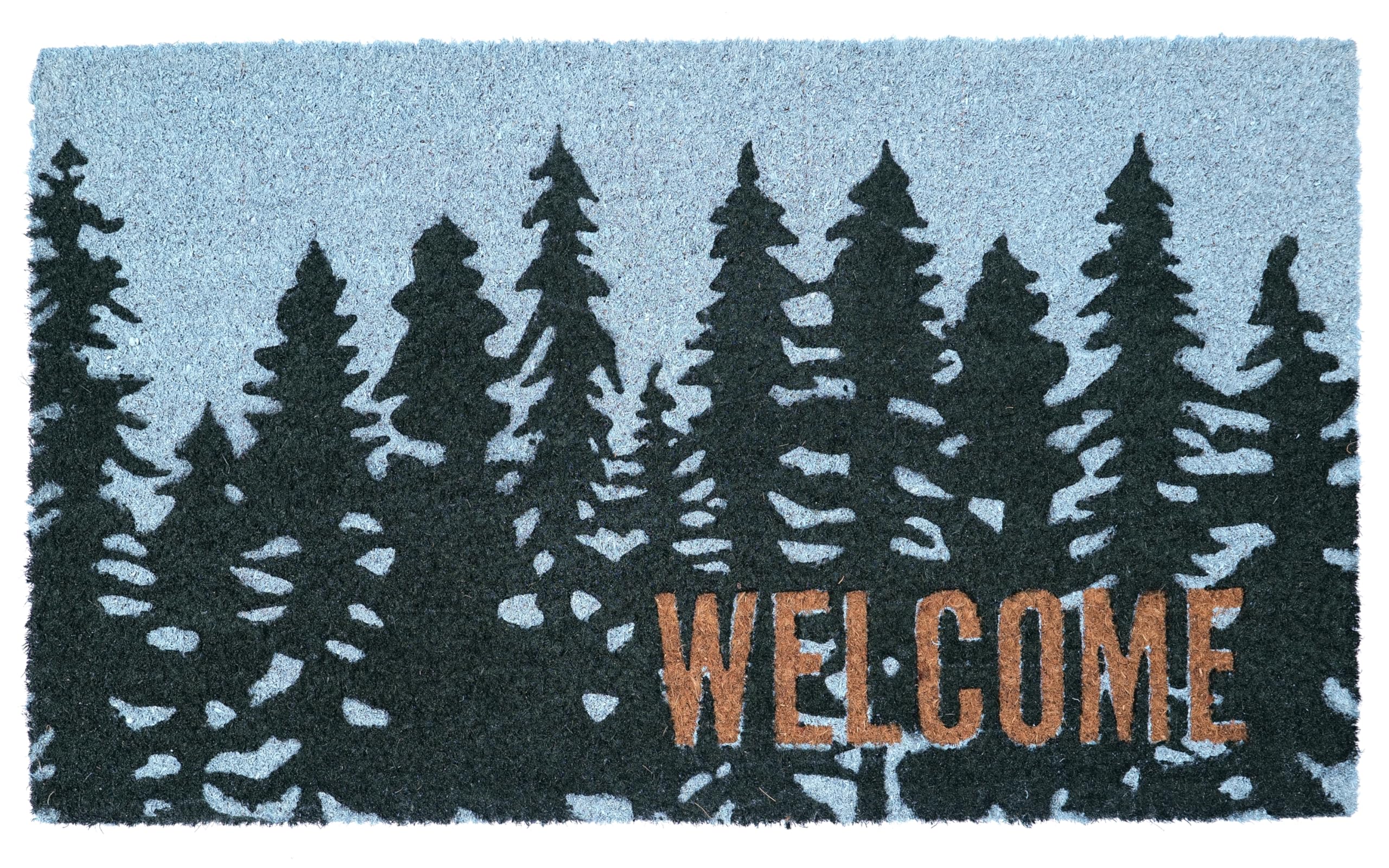 KAF Home Holiday Coir Doormat with Heavy-Duty, Weather Resistant, Non-Slip PVC Backing | 17 by 30 Inches, 0.6 Inch Pile Height | Perfect for Indoor and Outdoor Use (Joy Wreath)