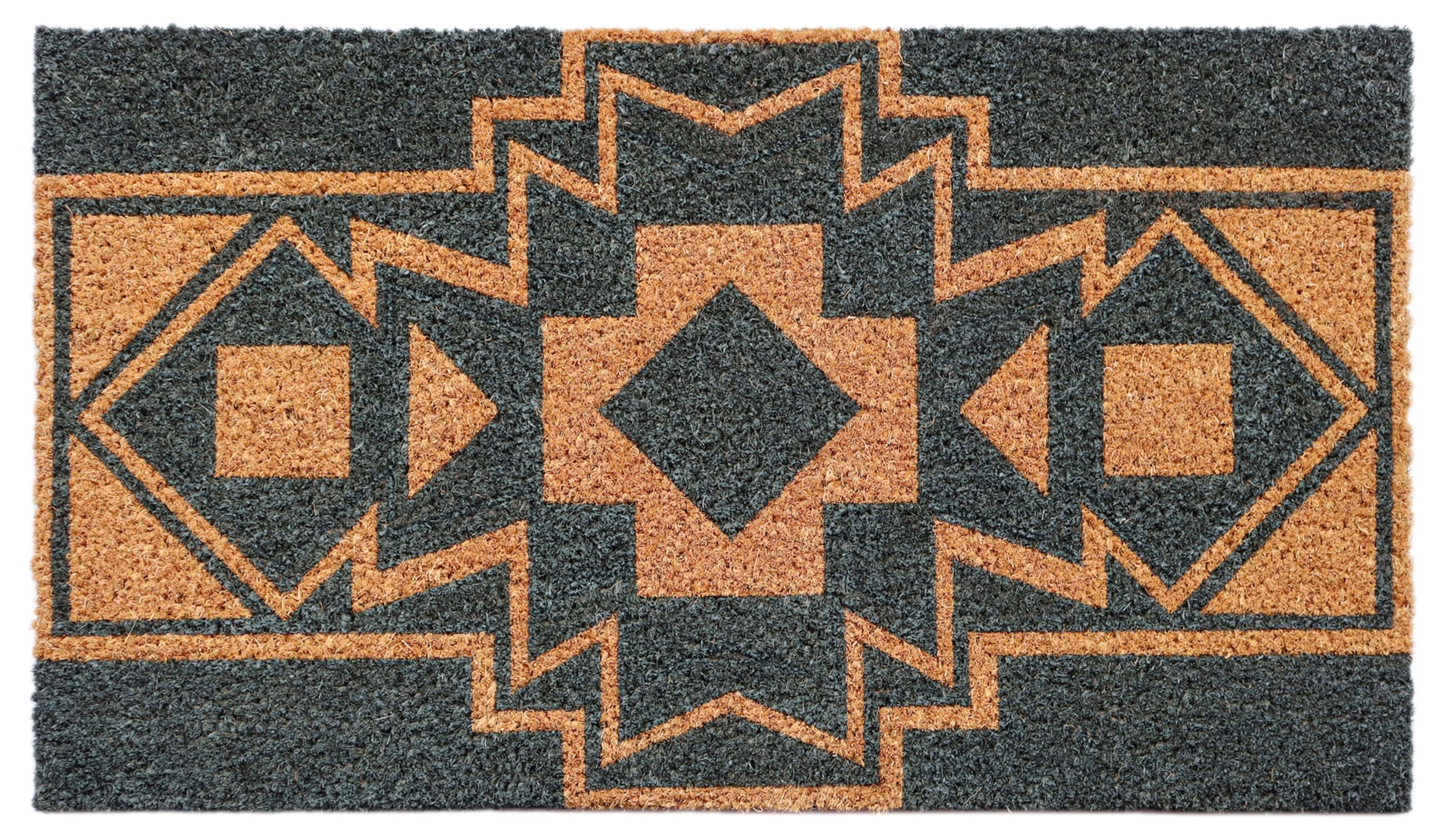 KAF Home Holiday Coir Doormat with Heavy-Duty, Weather Resistant, Non-Slip PVC Backing | 17 by 30 Inches, 0.6 Inch Pile Height | Perfect for Indoor and Outdoor Use (Joy Wreath)