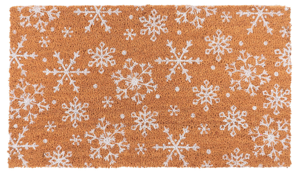 KAF Home Holiday Coir Doormat with Heavy-Duty, Weather Resistant, Non-Slip PVC Backing | 17 by 30 Inches, 0.6 Inch Pile Height | Perfect for Indoor and Outdoor Use (Joy Wreath)