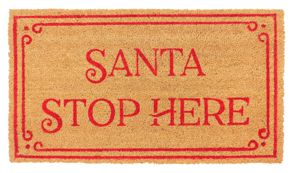 KAF Home Holiday Coir Doormat with Heavy-Duty, Weather Resistant, Non-Slip PVC Backing | 17 by 30 Inches, 0.6 Inch Pile Height | Perfect for Indoor and Outdoor Use (Joy Wreath)